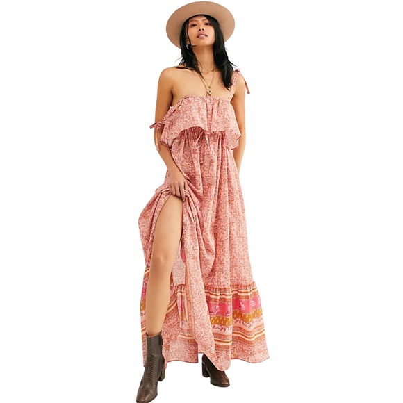 Free People Dresses & Skirts - FREE PEOPLE Tangier Babydoll Tiered Sundress Maxi Dress, Size L NWT